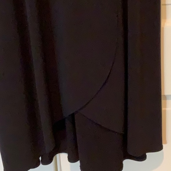 Veronica M Black Long Skirt with Scallop on Front Bottom - Picture 2 of 4